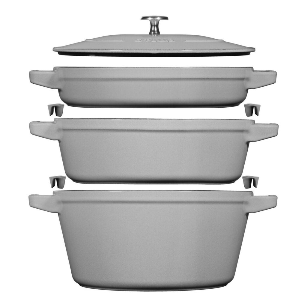 Staub Stackable Enameled Cast Iron 4-Piece Set – Graphite