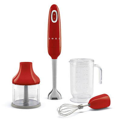 SMEG Hand Blender with Accessories – Red