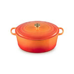 Le Creuset Signature Oval Dutch Oven Flamme Dorée with Crucible Knob – 15.5 qt.